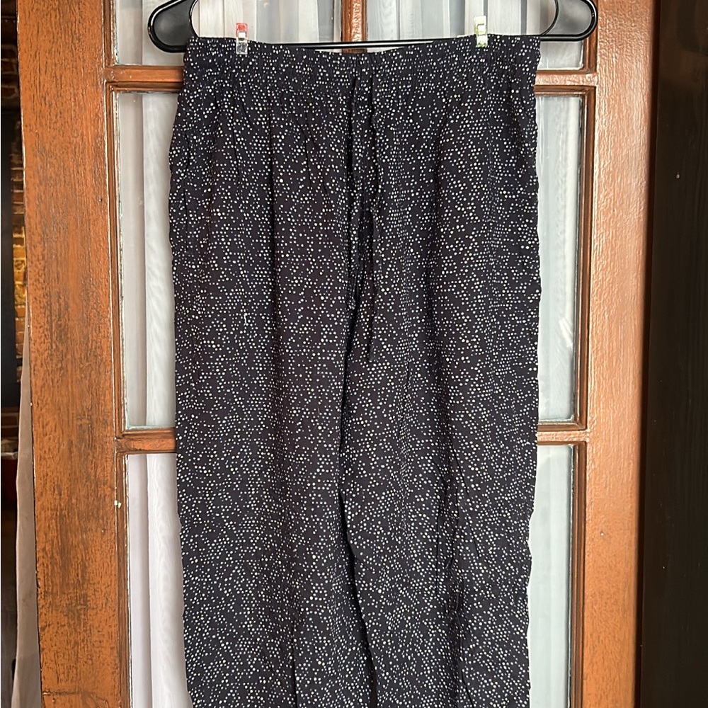 Uniqlo Black Pants with White Dot Pattern
